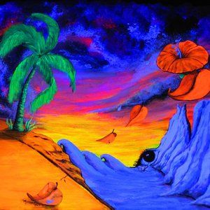 Blacklight Tapestry Cool Hippie Home Room Decor Psychedelic Trippy Glow Art